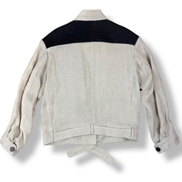 IRO linen and lamb leather industrial jacket - Picture 8 of 16